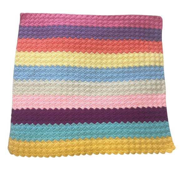 Colorful Square Crochet Baby Blanket - Picture 3 of 3